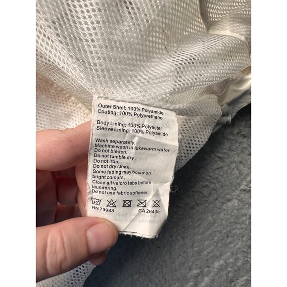 Helly Hansen Vancouver Rain Jacket Cream Beige Women Medium Rain Full Zip Hooded - Picture 8 of 15